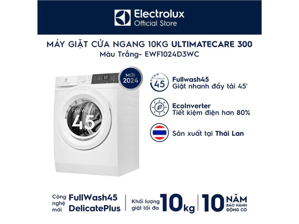 Máy giặt Electrolux Inverter 10 kg EWF1024D3WC